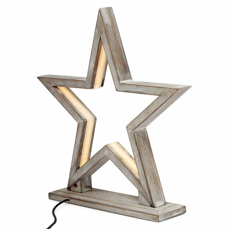 Load image into Gallery viewer, 33cm Bamboo Star LED Table Lamp Light Modern Bedside - Antique Timber-3
