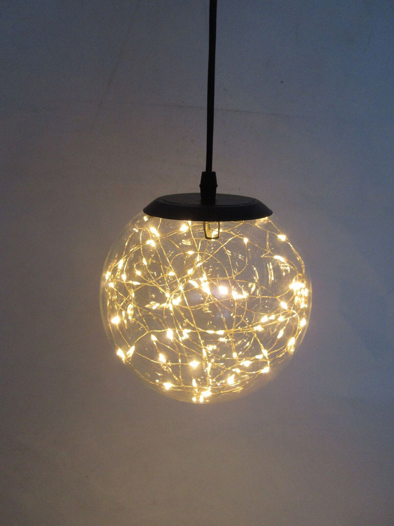Load image into Gallery viewer, Glass LED Lighting Pendant Light w/ Timer Hanging Lantern Lamp - Round-2
