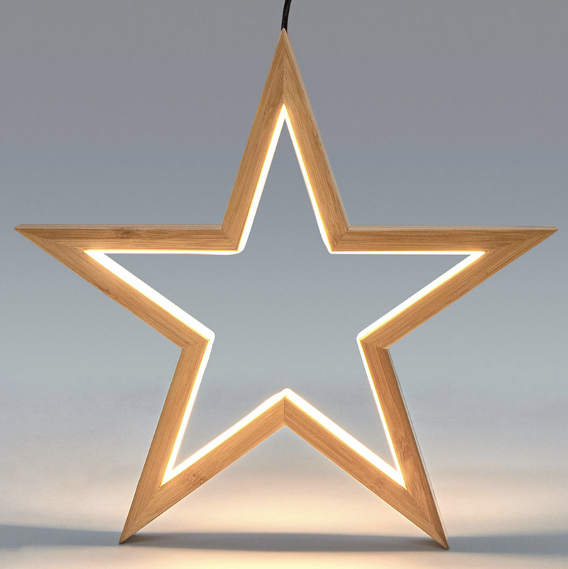 Load image into Gallery viewer, 2x Large Bamboo Star Ceiling Light - LED Hanging Lamp - Natural Decor-3
