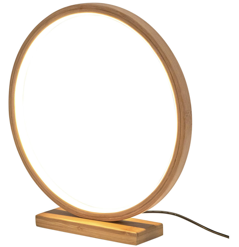 Load image into Gallery viewer, Bamboo Single Ring LED Lamp Light Modern Scandi Minimalistic - Natural-0
