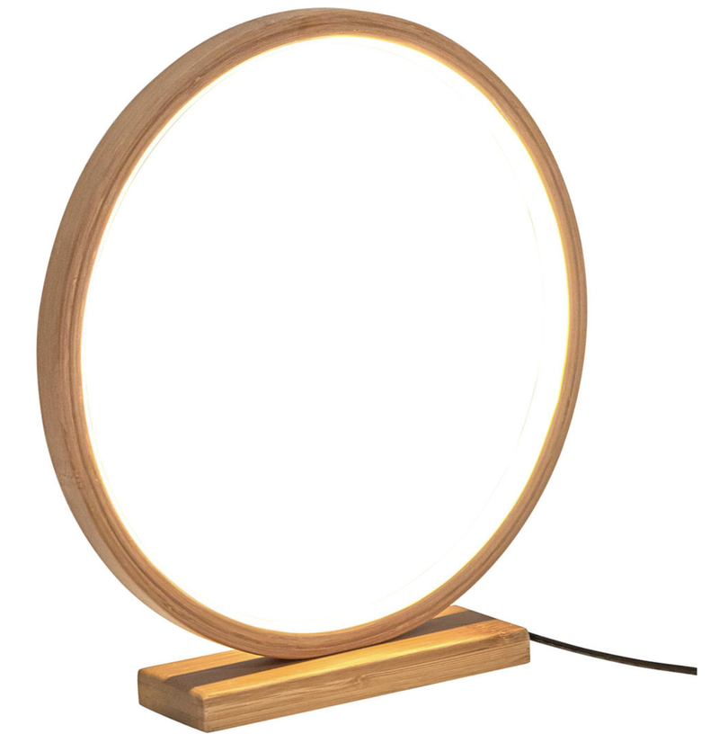 Load image into Gallery viewer, Bamboo Single Ring LED Lamp Light Modern Scandi Minimalistic - Natural-3
