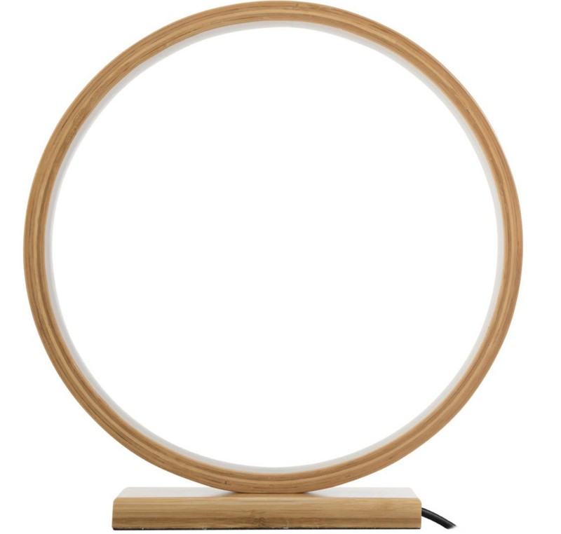Load image into Gallery viewer, Bamboo Single Ring LED Lamp Light Modern Scandi Minimalistic - Natural-4
