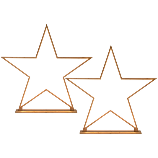 2x Large Bamboo Star w/ LED Strip Table Lamp Light Modern Minimalist Decor - Natural-1