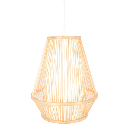 Natural Woven Bamboo Empire Pendant Lamp Hanging Light Bell Shade Boho Tropical-0