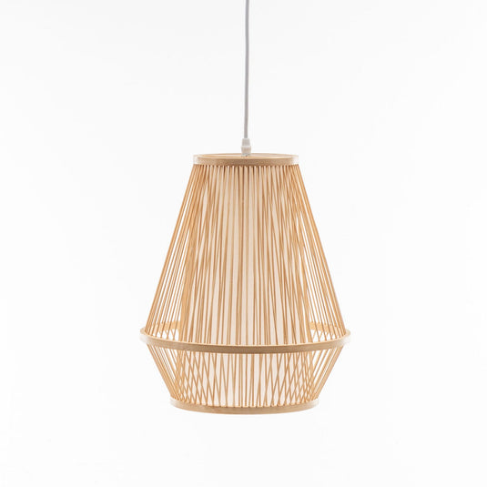 Natural Woven Bamboo Empire Pendant Lamp Hanging Light Bell Shade Boho Tropical-4