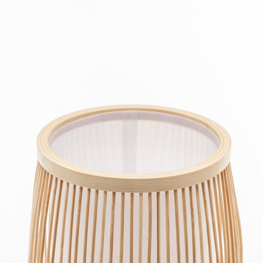Natural Woven Bamboo Cylinder Table Lamp Light Shade Boho Tropical Coastal-4