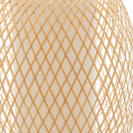 Natural Woven Bamboo Oval Table Lamp Light Shade Boho Tropical Coastal-3