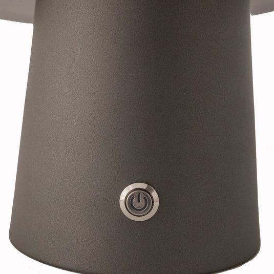 LED Cordless Mushroom USB Rechargeable Table Lamp Dimming Night Light - Steel Grey-4