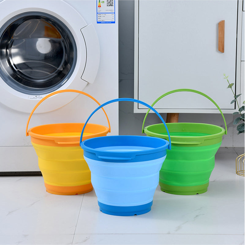 Load image into Gallery viewer, 7 Litre Foldable Collapsible Silicone Bucket for Home/Hiking/Camping/Fishing - Green-2

