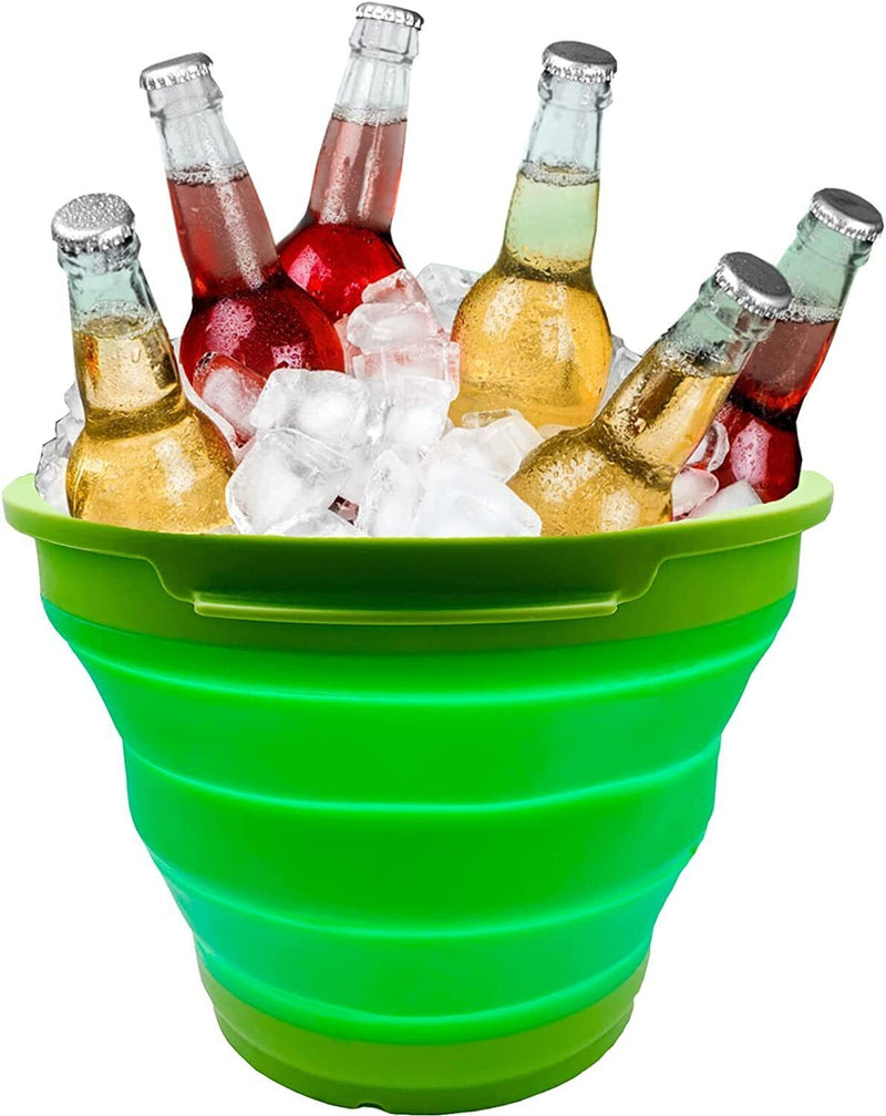 Load image into Gallery viewer, 7 Litre Foldable Collapsible Silicone Bucket for Home/Hiking/Camping/Fishing - Green-3
