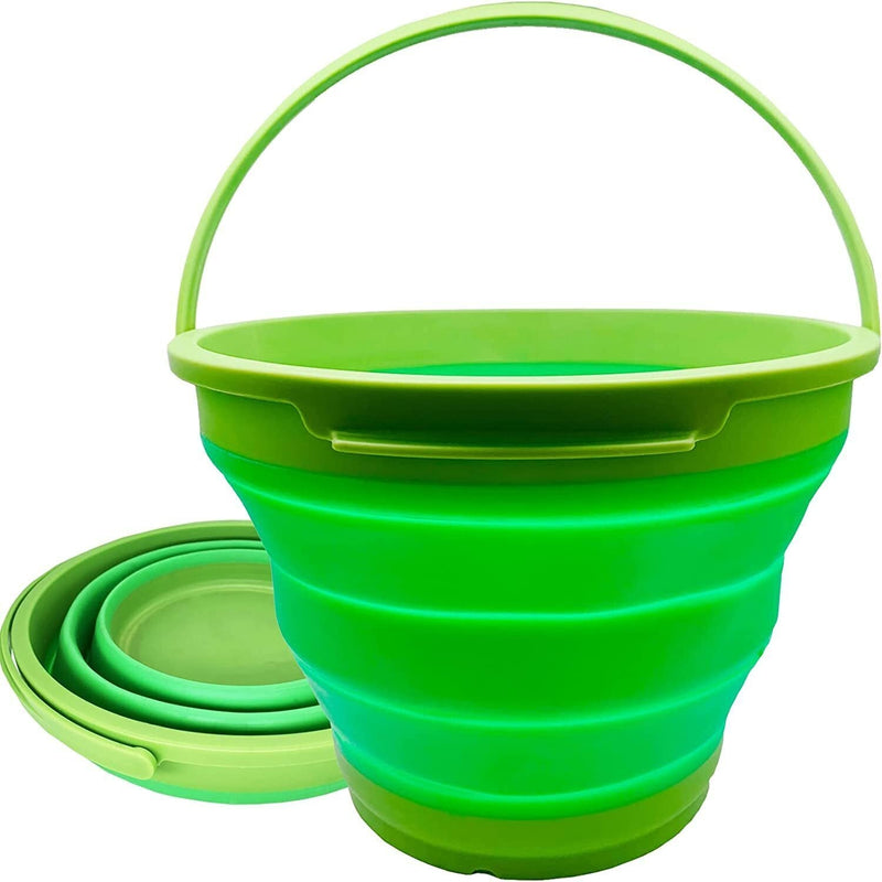 Load image into Gallery viewer, 7 Litre Foldable Collapsible Silicone Bucket for Home/Hiking/Camping/Fishing - Green-0
