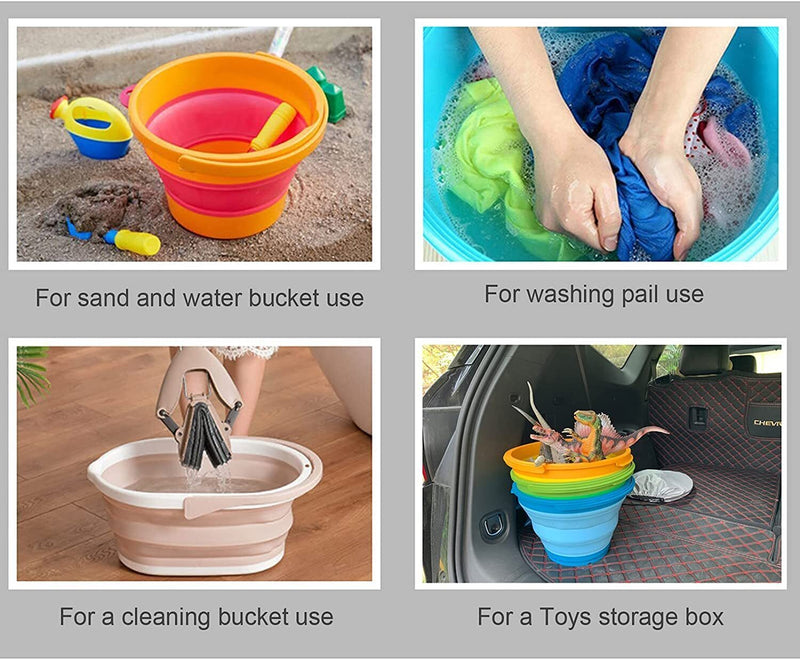 Load image into Gallery viewer, 7 Litre Foldable Collapsible Silicone Bucket for Home/Hiking/Camping/Fishing - Green-4
