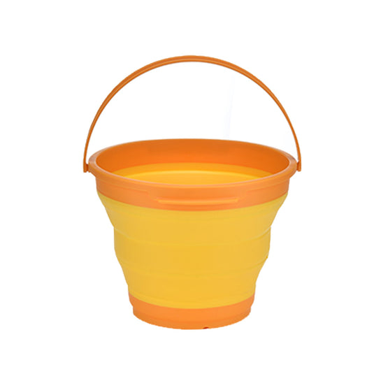 7 Litre Foldable Collapsible Silicone Bucket for Home/Hiking/Camping/Fishing - Orange-1