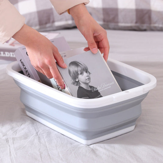 20x 9L Collapsible Laundry Folding Clothes Basket w Handles Bin Bulk -Grey/White-2
