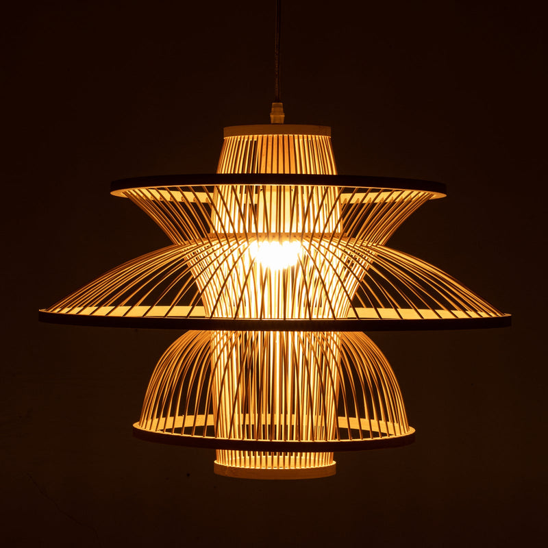 Load image into Gallery viewer, Aurora Natural Hand-Woven Bamboo 3-Layer Pendant Lamp Light-2
