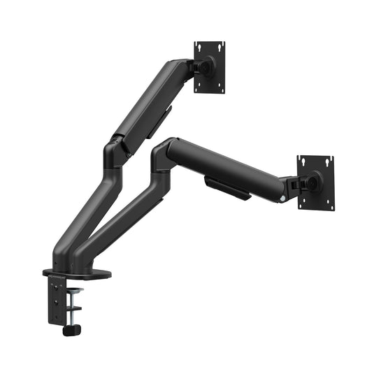 Gas Spring Dual Screen Monitor Arm for 17-32" Displays Screen Holder VESA Mount in Matte Black-3