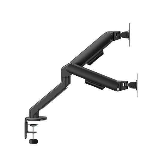 Gas Spring Dual Screen Monitor Arm for 17-32" Displays Screen Holder VESA Mount in Matte Black-4