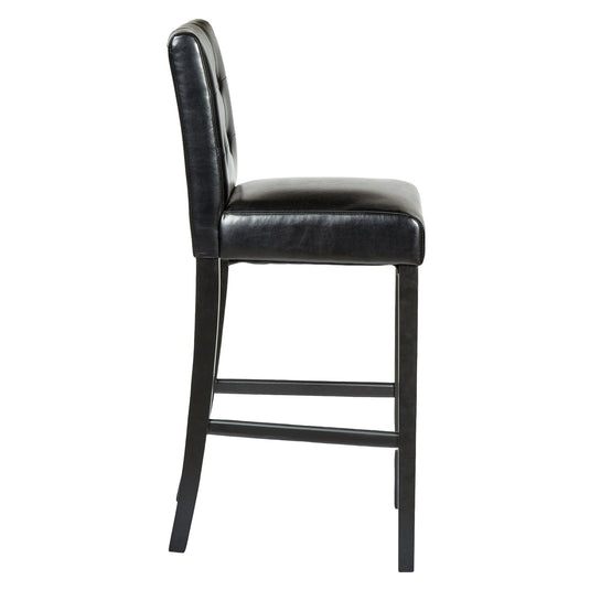 Set of 2 Manhattan Bar Stools Wooden Barstools Chairs Vintage - Black-2