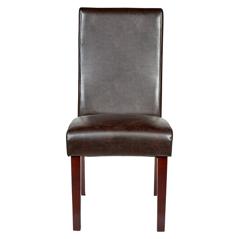 Load image into Gallery viewer, Set of 2 Rome Leather Brown Dining Chairs Durable Seat Wood Kitchen Cafe-2
