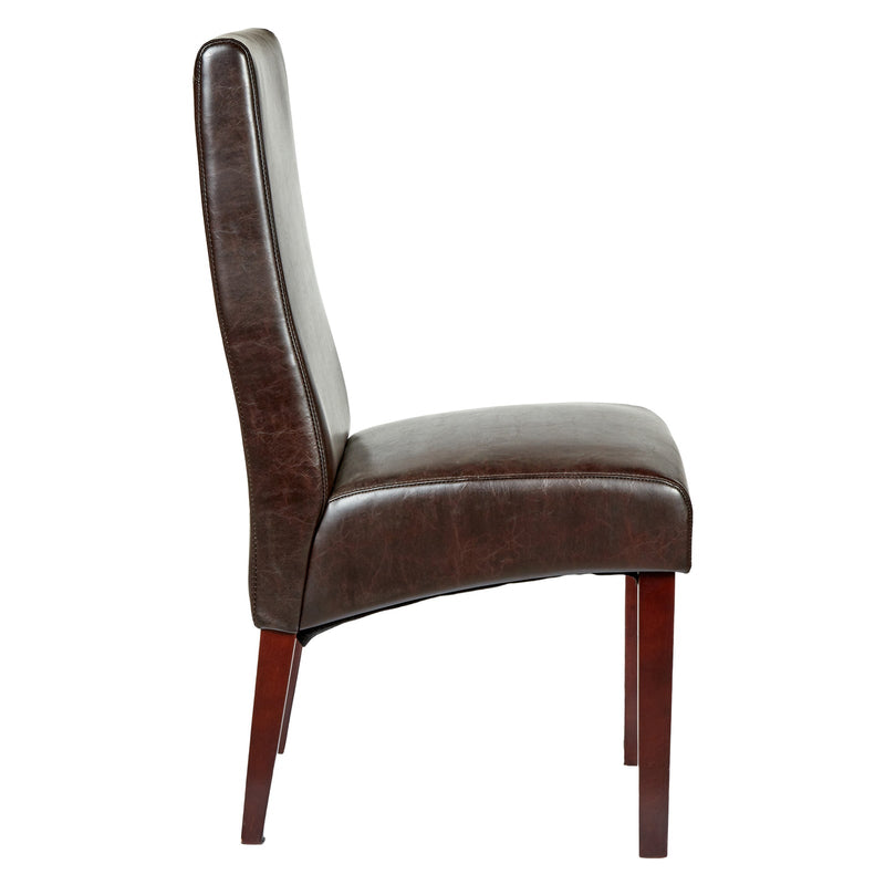 Load image into Gallery viewer, Set of 2 Rome Leather Brown Dining Chairs Durable Seat Wood Kitchen Cafe-3
