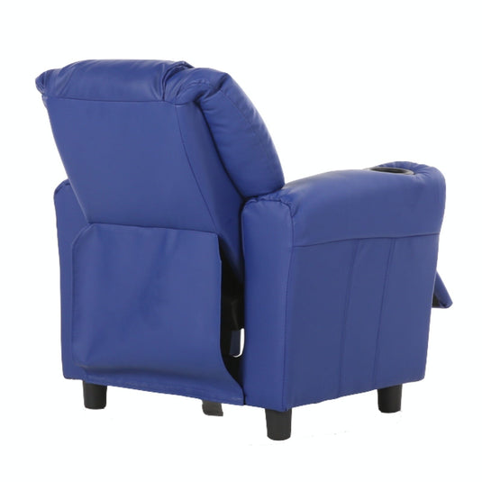 Oliver Kids Recliner Chair Sofa Children Lounge Couch PU Armchair - Blue-3