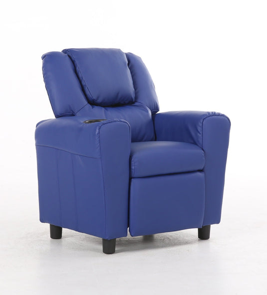 Oliver Kids Recliner Chair Sofa Children Lounge Couch PU Armchair - Blue-2