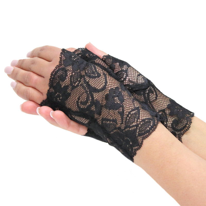 Load image into Gallery viewer, Dents Womens Lace Fingerless Mittens Gloves Ladies - Black-0
