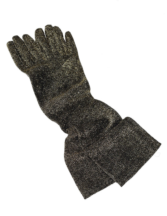 Dents Womens Elbow Length Mesh Gloves in Gold-2