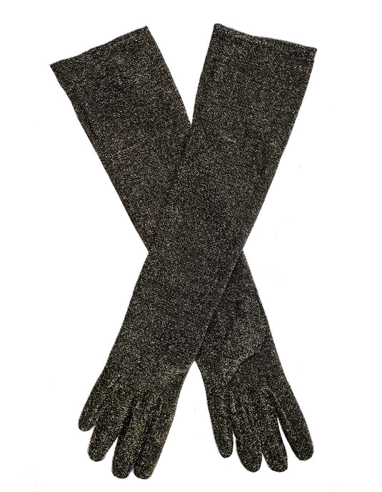 Dents Womens Elbow Length Mesh Gloves in Gold-0
