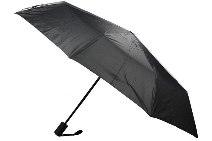 Load image into Gallery viewer, 3-Fold Rain Hook Umbrella Sun Sturdy Parasol Windproof Waterproof Compact - Black-1
