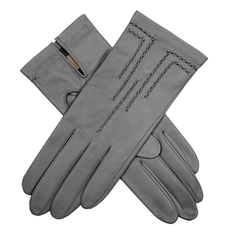 Load image into Gallery viewer, Dents Womens Leather Gloves With Button Detail, Elastic Palm &amp; Silk Feel Lining-6
