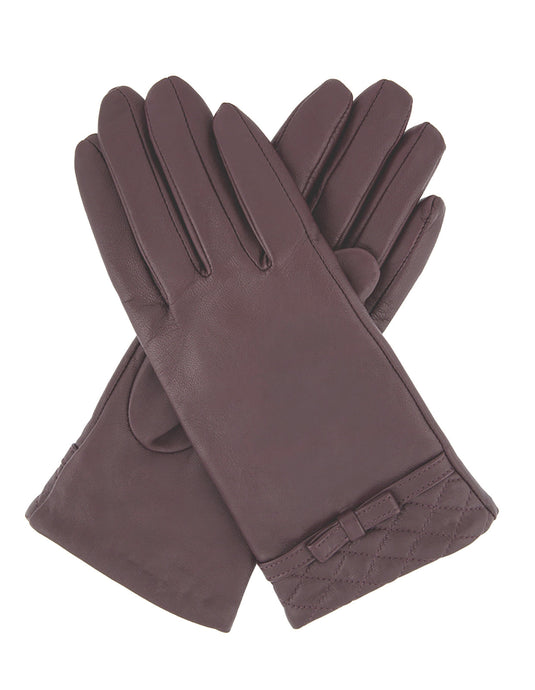 Dents Womens Kitty Sheepskin Genuine Leather Gloves Warm Winter Ladies - Burgundy-4