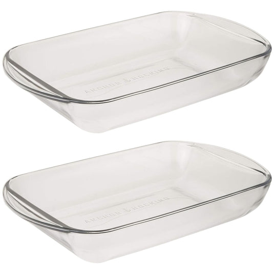 2x Anchor Hocking Fire-King Rectangular Baker 33x22cm 3L-0