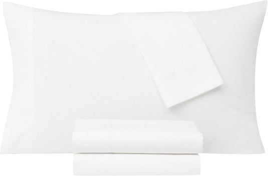 FRYE 3-Piece Single Bed Sheet Set Cotton/Linen Blend in White (US Twin)-2