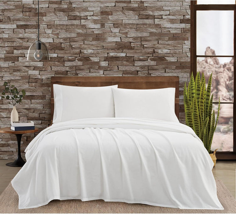 Load image into Gallery viewer, FRYE 3-Piece Single Bed Sheet Set Cotton/Linen Blend in White (US Twin)-1
