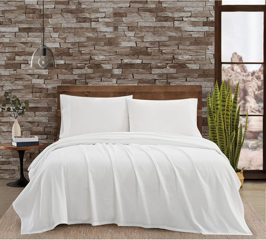 FRYE 3-Piece Single Bed Sheet Set Cotton/Linen Blend in White (US Twin)-1