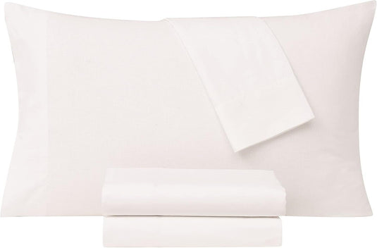 FRYE Cotton/Linen Blend 4-Piece Bed Sheet Set in White (Full/Double Size)-3