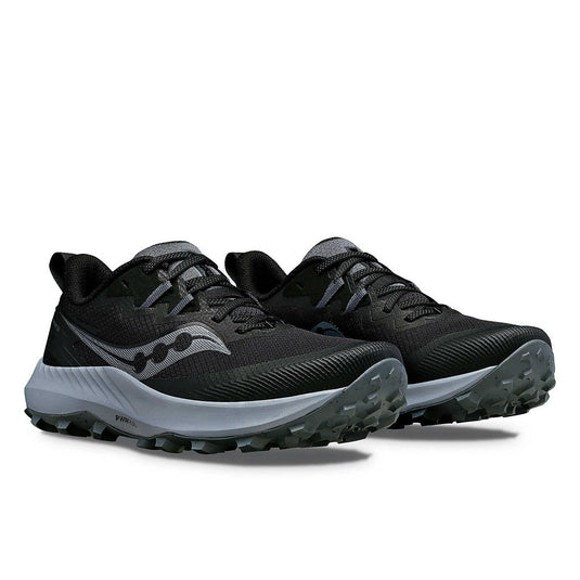 Saucony Mens Peregrine 14 Wide Shoes Sneakers Runners in Black/Carbon