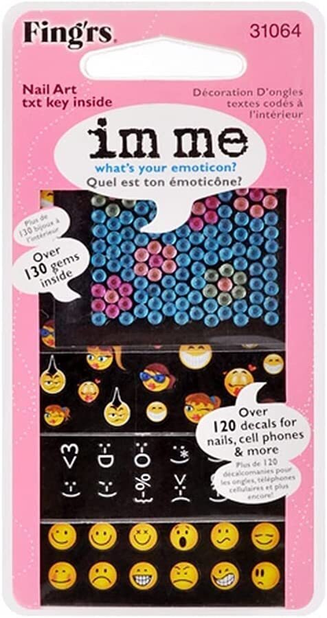 Fing'Rs Pk4 Sheets Nail Art Txt Key Inside Im Me (Carded)-0
