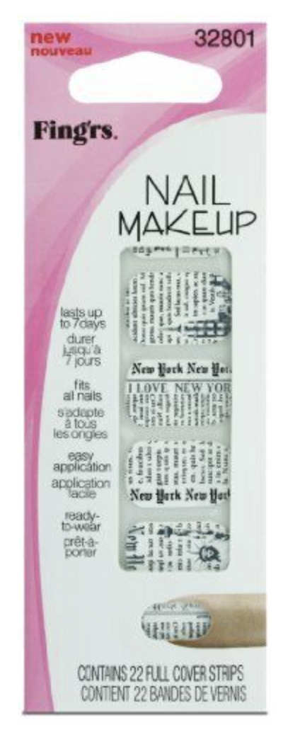 Load image into Gallery viewer, Fing'rs Nail Makeup Full Cover Strips New York Newspaper 32801 - 1 Pack of 22-1
