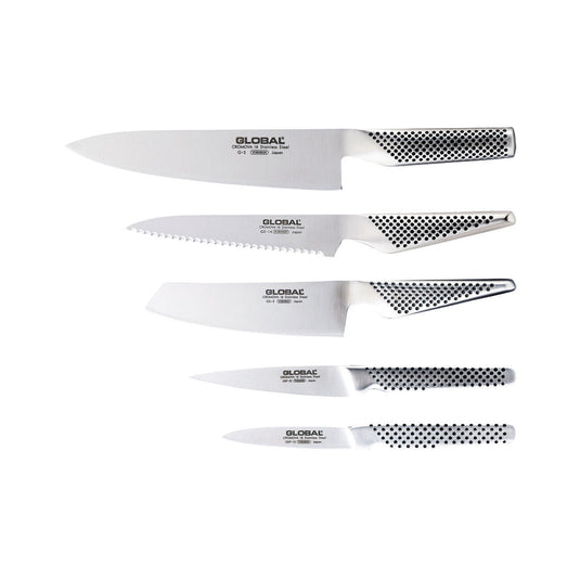Global Katana 6pc Knife Block Set - Bamboo (Made in Japan)-2