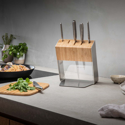 Global Katana 6pc Knife Block Set - Bamboo (Made in Japan)-3
