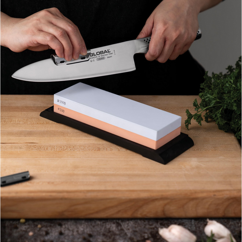Load image into Gallery viewer, Global Combination Whetstone Large 1000/240 Grit G-1800L Medium/Course - Made in Japan-2

