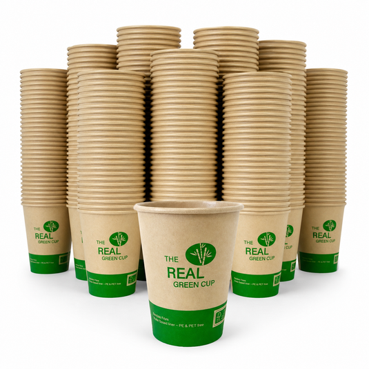 1000x Bamboo Paper Drinking Coffee Cups (Single Wall) w/ Water Based Lining - 7oz (210ml)-1