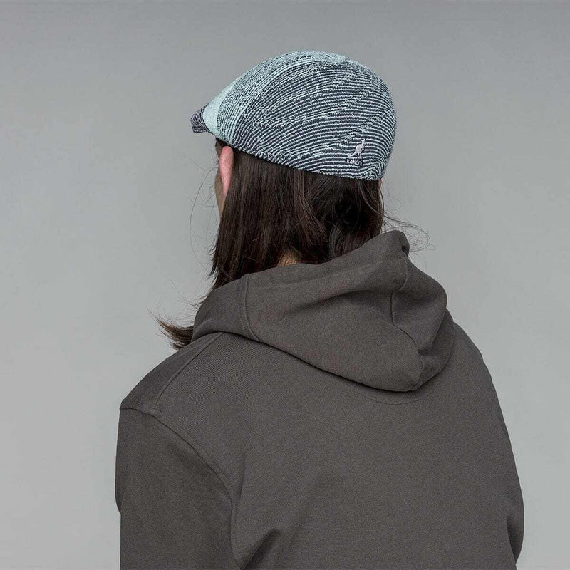 Load image into Gallery viewer, Kangol Mens Wavy Stripe 507 Flat Ivy Cap Classic Fabric Hat - Blue Tint Multi
