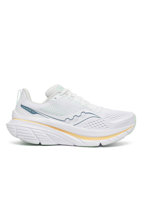 Saucony Womens Guide 17 Shoes Sneakers Runners in White/Peel