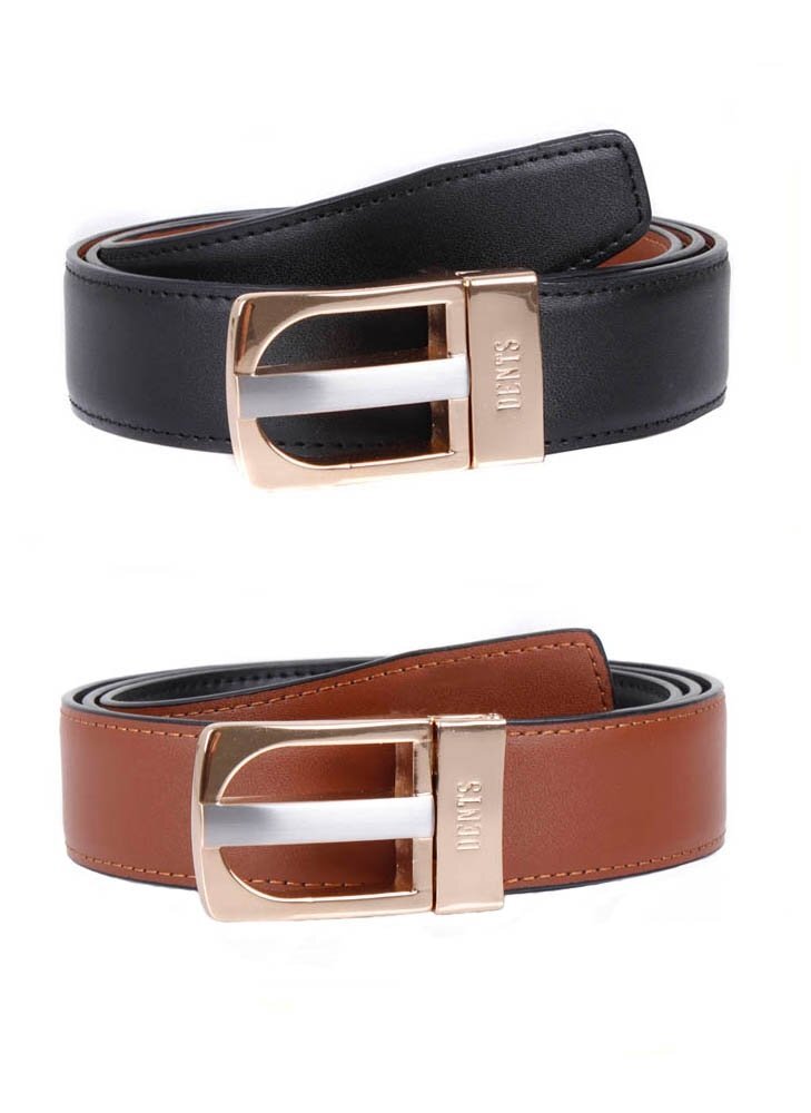 Load image into Gallery viewer, Dents Mens Reversible Leather Belt Genuine Colour Swap - Navy/Brown-5
