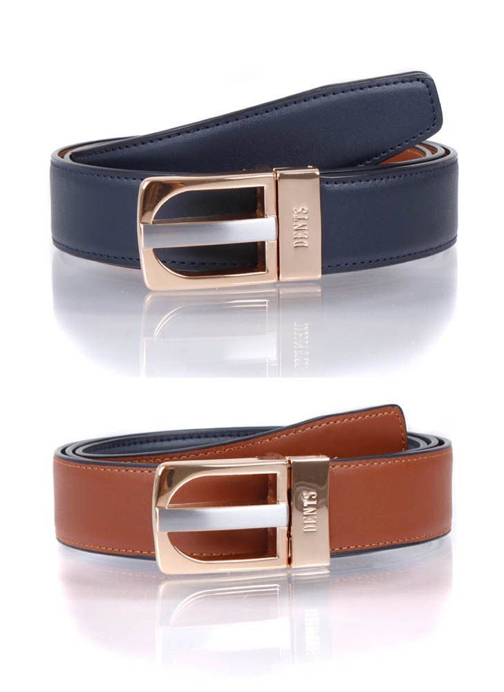 Load image into Gallery viewer, Dents Mens Reversible Leather Belt Genuine Colour Swap - Navy/Brown-1

