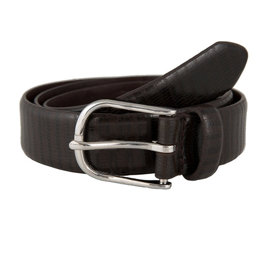 Dents Mens Lizard Print Leather Belt - Brown-4