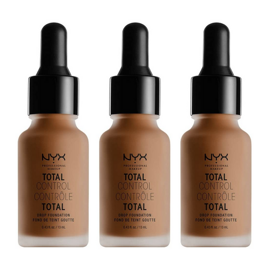 3x NYX Total Control Drop Foundation Soft Matte Buildable Coverage - 19 Mocha-0